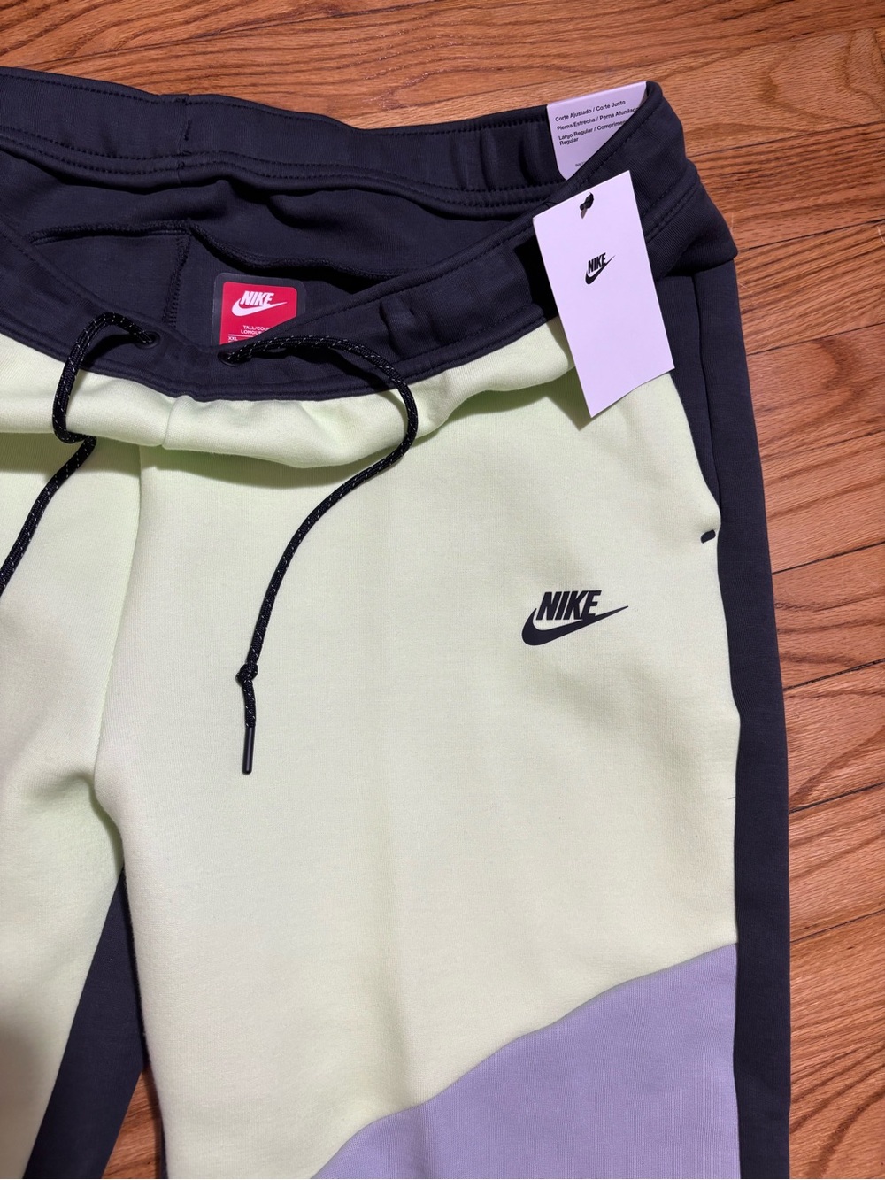 Nike Tech Fleece Tapered Jogger Sweatpants gray lime green men’s sz XXL-tall new - Picture 6 of 8